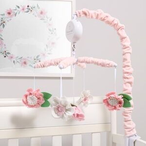 Pink Floral Baby Mobile